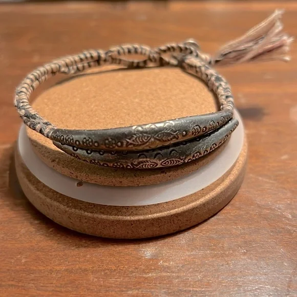 Chan Luu Braided Bracelet with Button Clasp - Picture 2 of 5